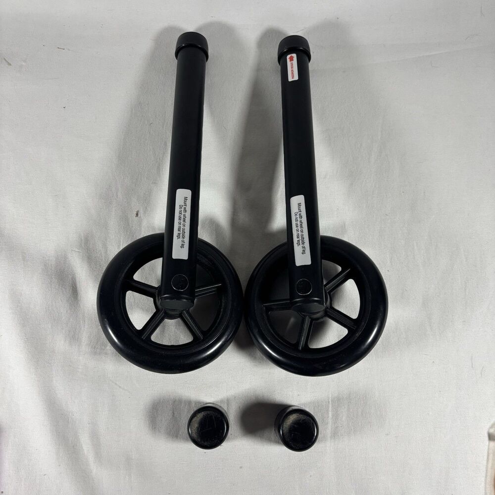 Pair Black Walker Front Wheels Casters Replacement Mobility Aid 6in